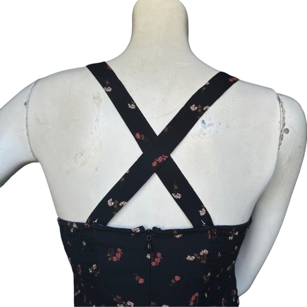 Madewell Smocked Cropped Wide Leg Jumpsuit Floral… - image 7